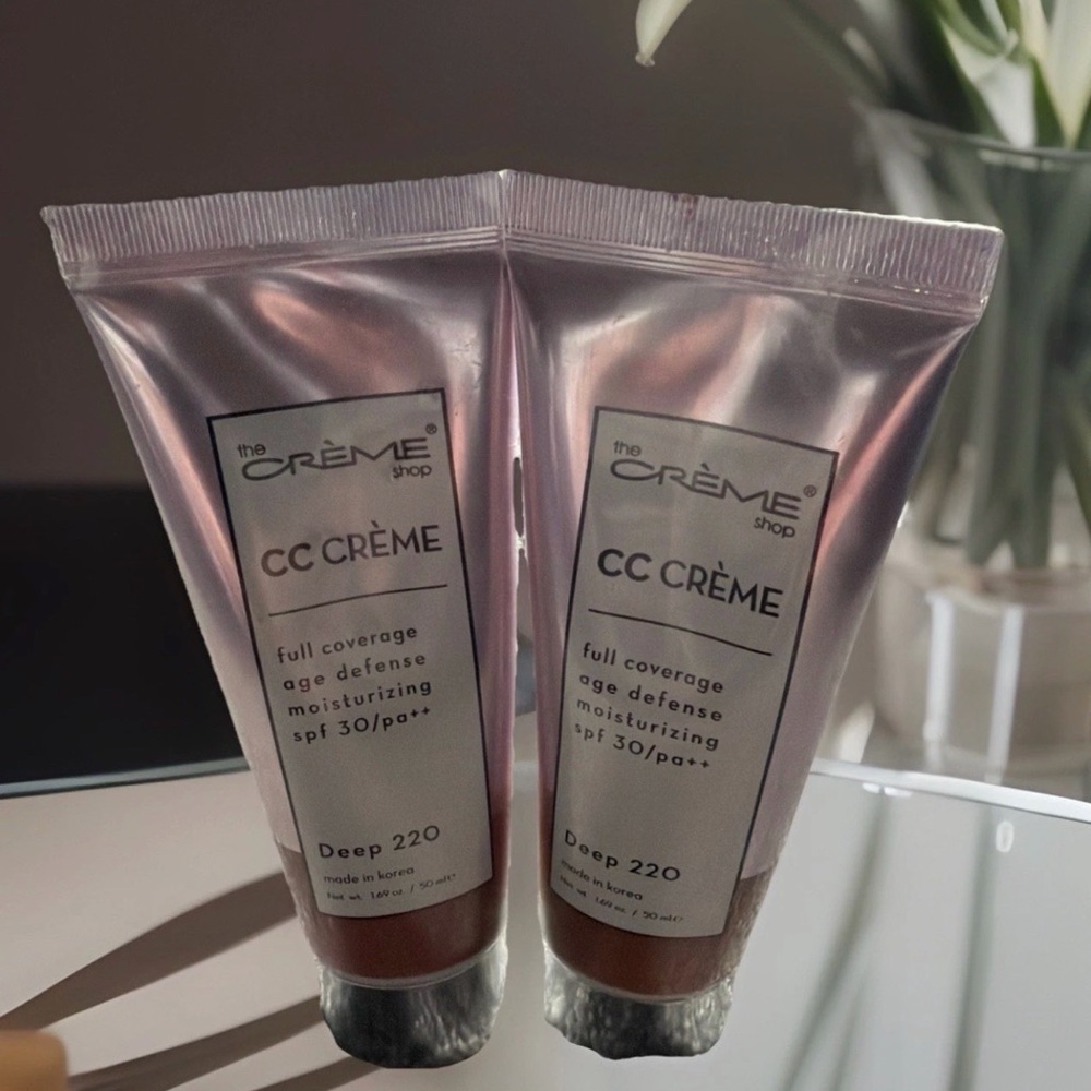 New Sealed The Creme Shop Cc Cream Full coverage Moisturizing Deep 220 Lot Of 2